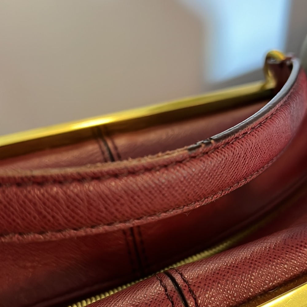 NWT J Crew Burgundy Leather Crossbody Satchel Purse Handbag - Picture 4 of 12